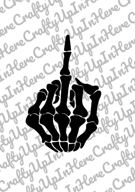 middle finger decal|skeleton middle finger decal.